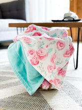 Load image into Gallery viewer, Blankets - Blush Rosie - Soft Youth Minky Blanket