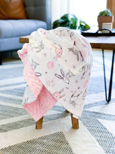 Load image into Gallery viewer, Blankets - Bunny Hop - Soft Baby Minky Blanket
