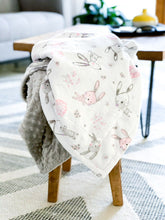 Load image into Gallery viewer, Blankets - Bunny Hop - Soft Baby Minky Blanket