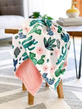 Load image into Gallery viewer, Cactus Bloom - Soft Baby Minky Blanket