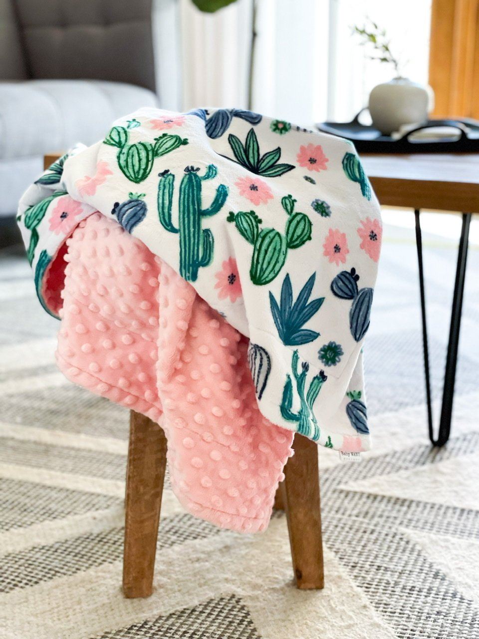 Blankets - Cactus Bloom - Soft Baby Minky Blanket