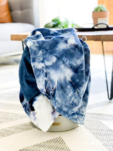 Blankets - Navy Tie Dye - Soft Toddler Minky Blanket