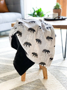 Blankets - Steel Bearfoot - Soft Baby Minky Blanket
