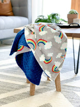 Load image into Gallery viewer, Blankets - Sweet Rainbows - Soft Baby Minky Blanket