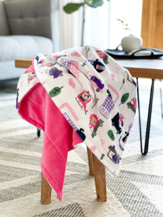 Fuchsia Hit The Road - Soft Baby Minky Blanket