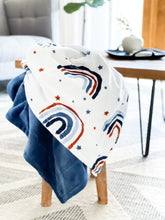 Load image into Gallery viewer, Navy After The Rain - Soft Baby Minky Blanket